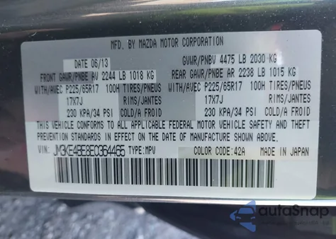 2014 Mazda Cx-5 Sport from USA, damaged, VIN JM3KE4BE8E0364465